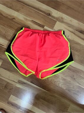 Nike Women’s Neon Pink Athletic Shorts with Yellow Trim